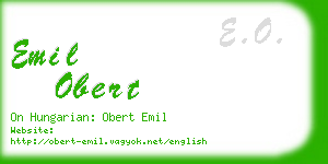 emil obert business card